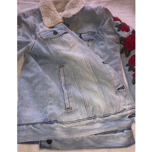 Pacsun Los Angeles Embroidered Sherpa Denim Coat - Picture 6 of 14